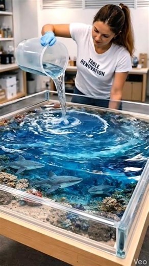 “Inside This Table… A Deep Ocean Is Alive 😳🌊” #shorts