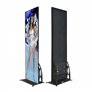 [Hot Item] P5 Mirror Floor Standing Advertising Digital Signage Player Portable Ultra Thin LED Poster Display