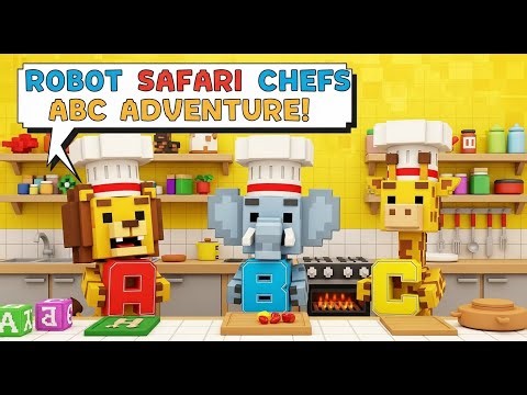 ABC Robotic Minecraft Safari Animal Chef Job | Learn ABCs for Kids