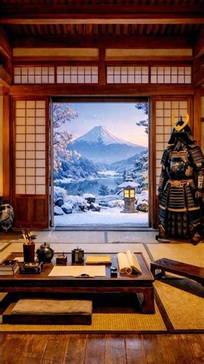 Snowy Japanese Room • Mt. Fuji View (Ambient Loop)