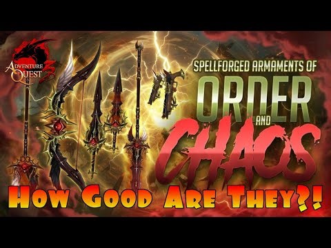 Are These NEW Chaos & Order Spellforged Weapons Any Good? AdventureQuest 3D