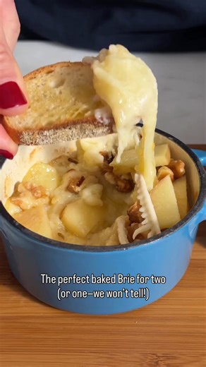 Baked Brie season is here, and we are taking full advantage with the REAL SIMPLE x At Home mini Dutch oven. To get your own, check out our exclusive collection with At Home at the link below ⬇️ | Real Simple
