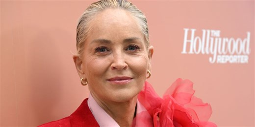 Sharon Stone looks phenomenal in red statement suit