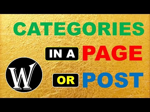 How to display the categories in a post or page in wordpress? | List Categories