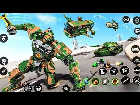 Military Robot tank car Jet Bus transformation game 2026 amy tank driver robot - Android gameplag