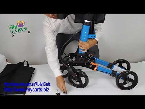 Folding and unfolding the X-fold rollator