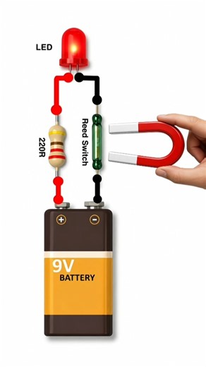 How to Turn ON an LED with a Magnet 😲