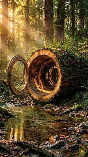 Creating a Secret Survival Room in a Fallen Tree