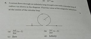 I current flows through an infinitely long straight wire with a... | Filo