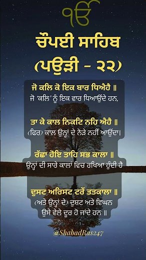Chaupai Sahib | Pauri -22 | Nitnem Path | Powerful Protection Paath 🙏 #chaupaisahib