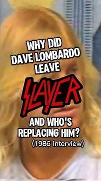 Slayer Reveals Why Dave Lombardo Left - Rare 1986 Interview
