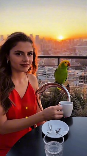 "Parrot Roasts Boys at Sunset 🌇🦜😂" This sassy parrot drops the funniest truth bomb during sunset coffee! The girl can’t stop laughing as the city glows behind them. ☕💚 #Tags: #ParrotComedy #SunsetVibes #FunnyBirds #CafeMoments #SavageParrot #ViralReels #PetHumor #CityLife #LaughOutLoud #ReelsComedy #BirdTalk #EveningMood | Smile of Prosperity