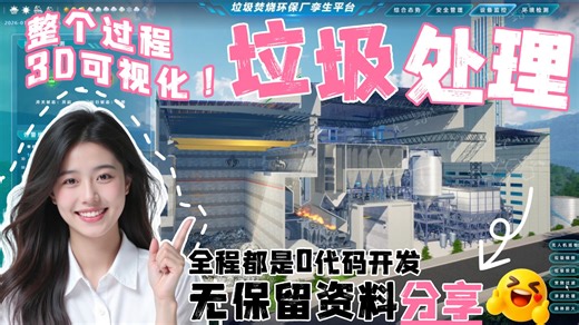 垃圾去哪了？我用数字孪生开发工具还原垃圾处理的流程可视化，全程零代码！