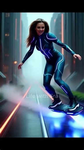 Dynamic Girl Riding the HoverBoard X in Mid Air Life with Era