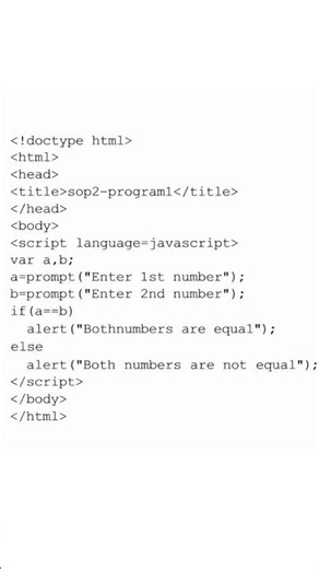 JavaScript SOP 2 | Find Square | Equal or Not | Multiple of 3 or 7 | #fyjc #javascript #sop #it