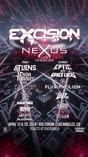Headbangers, we're taking over the Kia Forum for 2 nights!! This one is going to be massive! Pre-grab is live now with code NEXUS at excision.ca ❌