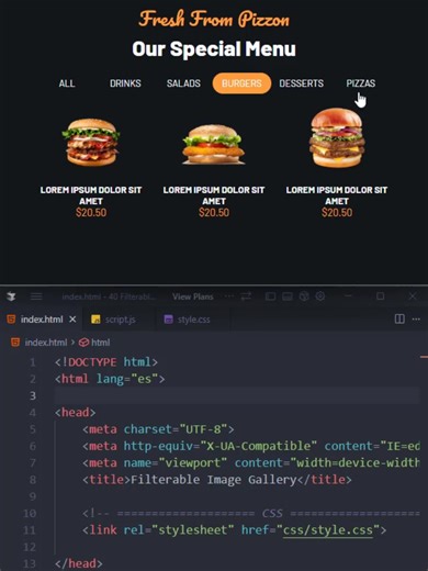 Filterable Image Gallery #desarrolloweb #htmlcss #javascript #codigo #programacion #ai #developer #galería #imagen