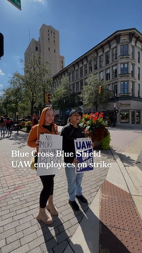 More than 1,000 Blue Cross Blue Shield of Michigan workers represented by the United Auto Workers union are on strike. They're asking for better pay, retiree benefits and a stop to outsourcing. #UAW #bluecrossblueshield #strike | MLive.com