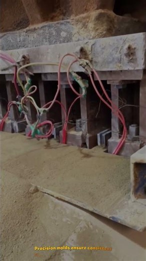 Automated Brick Making Machine Shapes and Cuts Uniform Blocks Efficiently #machine