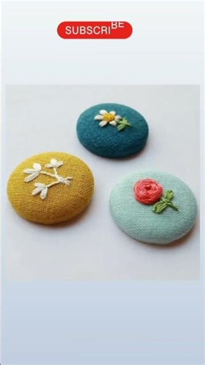 How to Make Cute Buttons#embroideryonbuttons#handmadebutton#buttonsideas