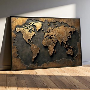 Vintage World Map Canvas Wall Art, Large World Map Wall Decor, Office Canvas, Travel Map Print, Study Room Decor, Ready to Hang Art Gift - Etsy UK