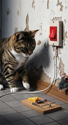 The tabby cat waited for the mouse to come finally making its move #cat #mouse #pets