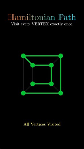 Euler Path vs Hamilton Path Explained in 30 Seconds #maths #viral #science #shorts #graphtheory #art
