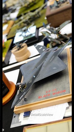 Yf-23 looking sleek in Moson #scalemodel #aircraftmodel #mosonshow #jetaircraft #yf23 #stealth