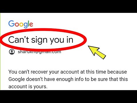 Fix Google Account | Can't sign you in Problem Solved