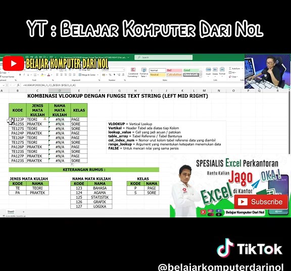 Kombinasi Rumus VLOOKUP dan LEFT di Excel