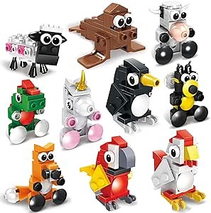 Building Blocks Animals 10 in 1 STEM Building Bricks,Zoo Animal Baby Toys Uang Coccinella Septempunctata Model Set Building Blocks Insect Specimen Creativity Bricks Children