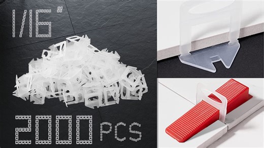 Watch Tile Leveling System Clips 1/16" 2000 Pcs DIY Tiles Leveler Spacers Tile Leveling System for Profess on Amazon Live