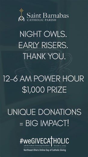 🌙🕛 Midnight Chats with Father Jeffery! #weGiveCatholic is officially live! It’s the first hour of #weGiveCatholic, and Father Jeffrey was ready to stay up all night cheering on our parish… but even saints need their rest! 😅 He may be a little sleepy, but he’s still sending prayers and gratitude to every donor making a difference tonight. 💛 Join Father Jeffrey in supporting our parish, every gift counts, and every unique donor (email address) helps us shine! https://www.wegivecatholic.org/org