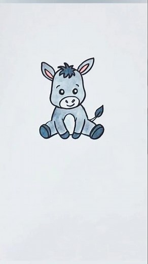 Easy donkey drawing 🫏 #stepbystep #drawing #shorts #donkey