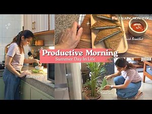 PRODUCTIVE MORNING ROUTINE | SUMMER DAY IN LIFE VLOG☀️| High Protein Breakfast & Homemaking