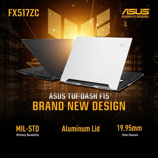 Unveiling the sleek 2022 TUF Dash F15! Clean lines, mecha-inspired aluminum cover in Off Black or Moonlight White—it's a modern masterpiece. Perfect for LAN parties and offices, it's ultra-portable at 19.95mm thin. Maximize your view with super-narrow bezels while enjoying the classic TUF toughness. #TUFDashF15 Product Information - https://www.asus.com/lk/laptops/for-gaming/tuf-gaming/asus-tuf-dash-f15-2022/ Where to buy - https://www.asus.com/lk/content/buy/ | ASUS