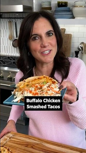 Easy Buffalo Chicken Smashed Tacos