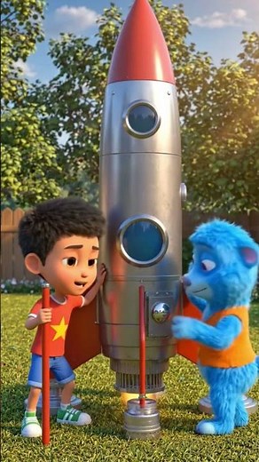 Magic Rocket Surprise in Backyard! 🌈 | Kids Cartoon Short