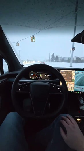 ⭕ 2023 Tesla model x FSD14.2.2 snowy weather drive