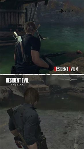 Old vs New 😳 Water Explosion Detail 💥 | Resident Evil Requiem vs Resident Evil 4 #gamingshorts