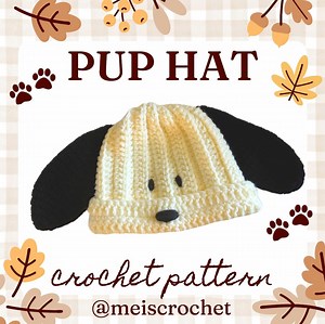 PUP Hat Crochet Pattern Pdf Whimsical, Fall, Artistic Craft - Etsy