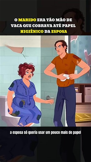 O marido era tão mão de vaca que cobrava até papel higiênico da esposa #narrastars #desenhoanimado #cartoons