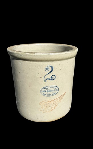 Antique Red Wing 2 Gallon Crock – Union Stoneware Co. With Wing & Oval Stamp - Etsy