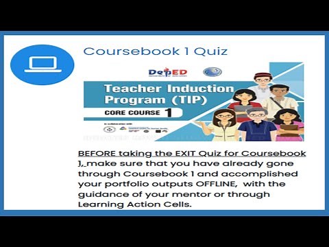 TIP Course Book Quiz 1 Answer key | Deped LMS