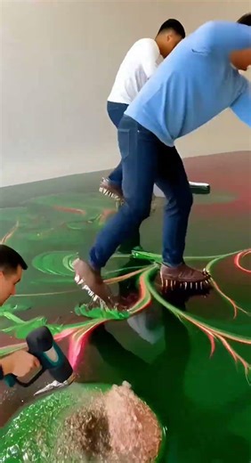 I Turned This Boring Concrete Floor into a $20,000 Liquid Marble Masterpiece! #epoxyfloor #epoxy