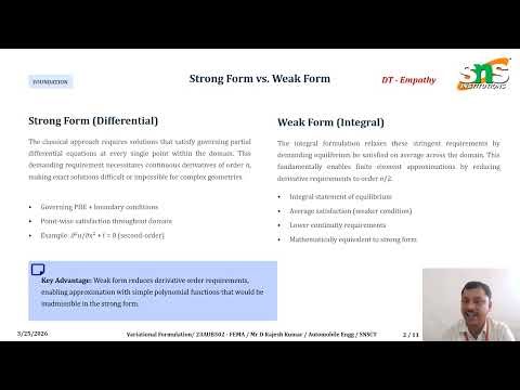 Variational Formulation - Part 01 | Finite Element Method | SNS Institutions
