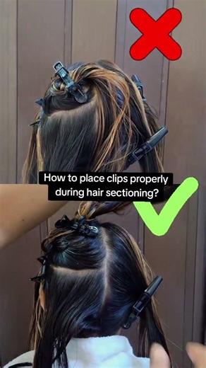 How to place clips properly during hair sectioning?#salonoffer #viral #karamasalon #salondubai