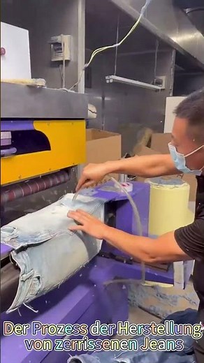 Der Prozess der Herstellung von zerrissenen Jeans!
