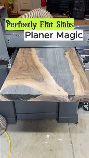 Flattening a Live Edge Slab with a Thickness Planer | Satisfying Woodworking
