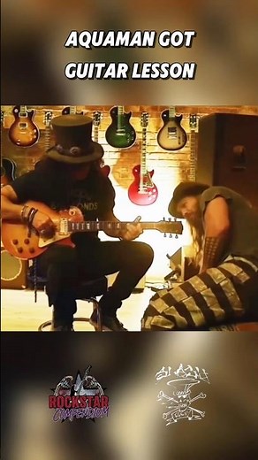 World famous rock star gave aquaman a guitar lesson for free 😆 #classicrock #gunsnroses #slash
